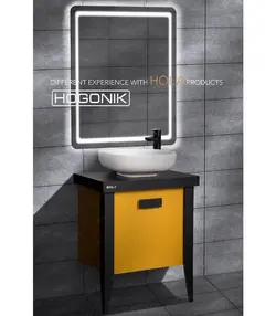 روشویی کابینتی هُلا H610 - مشکی زرد