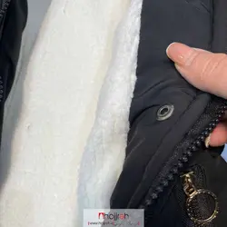 کاپشن دخترانه خزدار LV مشکی مناسب 6 تا 13 سال کد BC26