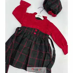 اطلاعات ، قیمت و خرید سارافون دخترانه مجلسی کلاه دار شب یلدا 1 تا 7 سال کد BC28