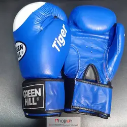 دستکش بوکس چرم گرین هیل تایگر GREEN HILL Tiger آبی کد VM504