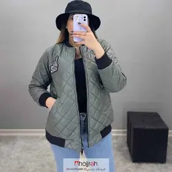 کاپشن بیسبالی امبردی سبز خاکی کد AM14