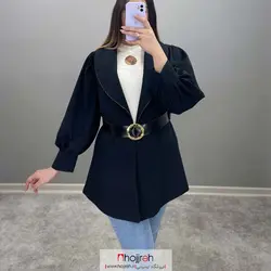 مانتو یقه آرشال کمربند دار کد AM25