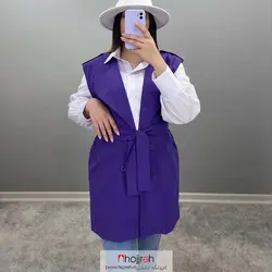 ست شومیز و وست کمردار بنفش کد AM24