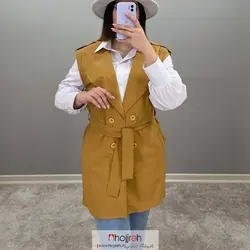 ست شومیز و وست کمردار خردلی کد AM24