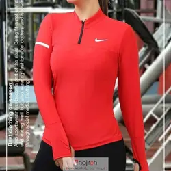تیشرت آستین بلند استرج فینگر دار زنانه قرمز NIKE کد VM02