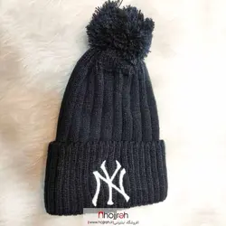 کلاه بافتی منگوله دار طرح NY کد RO117