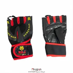 دستکش بدنسازی رج RAJ سایز لارج قرمز کد VM722