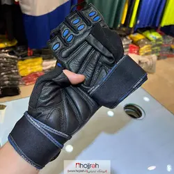 دستکش نیم پنجه مچ دار مردانه چرم Maraton کد VM719