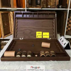 تخته نرد مدرن چوب راش و بلوط همراه با متعلقات کد TNS599