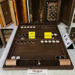 تخته نرد مدرن چوب راش و بلوط همراه با متعلقات کد TNS599