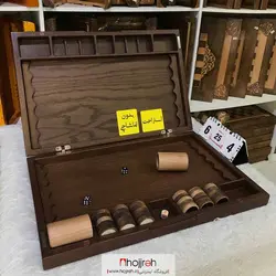 تخته نرد مدرن چوب راش و بلوط همراه با متعلقات کد TNS599