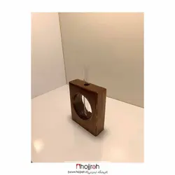 جای گل تزئینی مربعی چوبی با شیشه لام کد GSH0054
