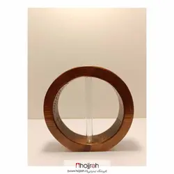 جای گل تزئینی دایره ای چوبی با شیشه لام کد GSH0056