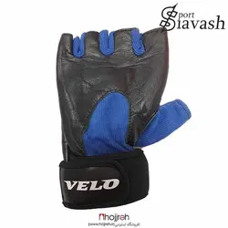 دستکش چرمی بدنسازی نیمه انگشتی مردانه برند VELO کد SI96