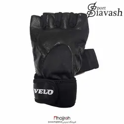دستکش چرمی بدنسازی نیمه انگشتی مردانه برند VELO کد SI96