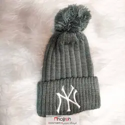 کلاه بافتی منگوله دار طرح NY کد RO117