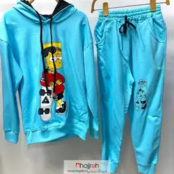 ست هودی و شلوار بچگانه (پسرانه) طرح سیمپسون ها آبی کد BC88