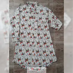 تونیک جلو بسته گلدار کشی کد  HMZ103
