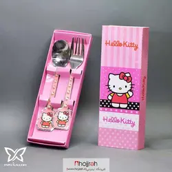 قاشق و چنگال کودک طرح هلو کیتی کد P45