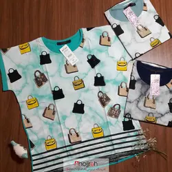 پیراهن نخی فانتزی طرح کیف کد HMZ150