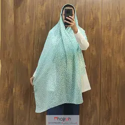 شال نخی توپ توپی آبی فیروزه ای دو متری کد RO198