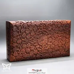 صندوق چوبی کنده کاری ۱۰ اینچ ( جا قاشق و چنگال ) | ارسال رایگان کد P70
