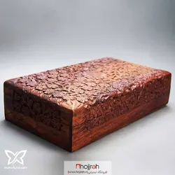 صندوق چوبی کنده کاری ۱۰ اینچ ( جا قاشق و چنگال ) | ارسال رایگان کد P70