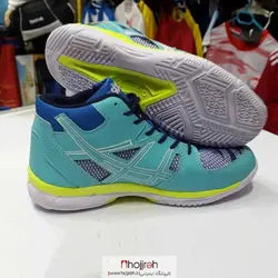 کفش والیبال آسیکس سبز فسفری سفید کد VM22