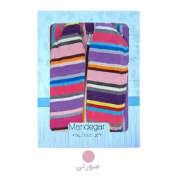 حوله تن پوش ماندگار کودک نوجوان طرح نخ رنگی راه راه - حوله هنر