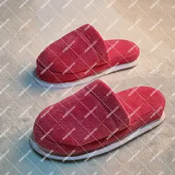 دمپایی حوله ای لژدار هنر رنگ گلبهی