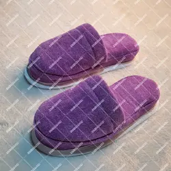 دمپایی حوله ای لژدار هنر رنگ یاسی