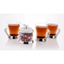 سرویس چایخوری تک استیل مدل لوپ (استیل)