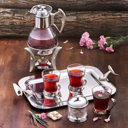 سرویس چایخوری تک استیل مدل لوپ (استیل)