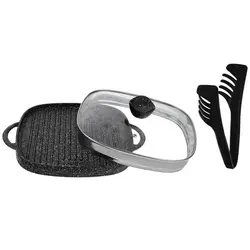 تابه گریل چدنی نالینو مدل Lorenza (سایز 28) با درب - مدل جدید - تخفیف ویژه