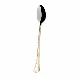 قاشق شربت خوری 6 نفره ناب استیل طرح برلین دور طلایی (6 پارچه) - مدل جدید - تخفیف ویژه