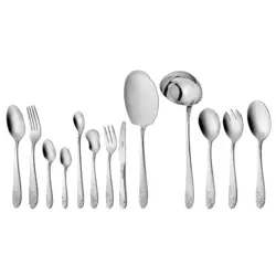 سرویس قاشق و چنگال 18 نفره ناب استیل طرح امپریال استیل براق (116 پارچه) - مدل جدید - تخفیف ویژه