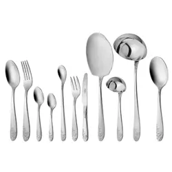 سرویس قاشق و چنگال 18 نفره ناب استیل طرح امپریال استیل براق (86 پارچه) - مدل جدید - تخفیف ویژه