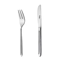 کارد و چنگال میوه خوری 6 نفره ناب استیل طرح پالرمو مات (12 پارچه) - مدل جدید - تخفیف ویژه