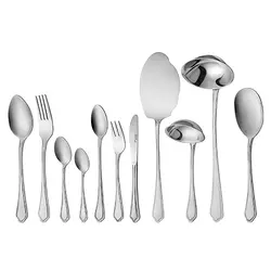 سرویس قاشق و چنگال 18 نفره ناب استیل طرح ونیز استیل براق (86 پارچه) - مدل جدید - تخفیف ویژه