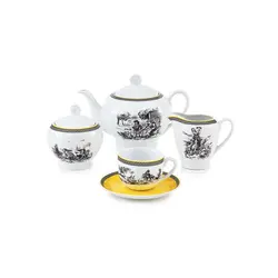 سرویس چینی زرین 6 نفره چای خوری ویلیج (17 پارچه) - مدل جدید - تخفیف ویژه