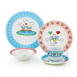 سرویس چینی زرین 1 نفره کودک پریا آبی و صورتی (5 پارچه) - مدل جدید - تخفیف ویژه