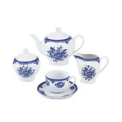 سرویس چینی زرین 6 نفره چای خوری فلورانس (17 پارچه) - مدل جدید - تخفیف ویژه