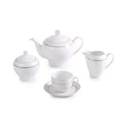 سرویس چینی زرین 6 نفره چای خوری هدیه طلایی (17 پارچه) - مدل جدید - تخفیف ویژه