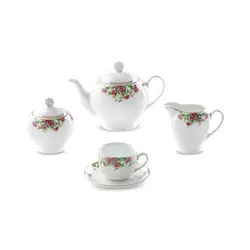 سرویس چینی زرین 6 نفره چای خوری بیدگل (17 پارچه) - مدل جدید - تخفیف ویژه
