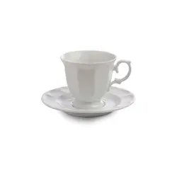 سرویس چینی زرین 6 نفره چای خوری سفید نئوکلاسیک (12 پارچه) - مدل جدید - تخفیف ویژه