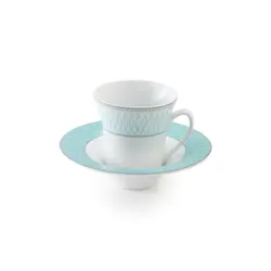 سرویس چینی زرین 6 نفره چای خوری ژانتی فیروزه ای (12 پارچه) - مدل جدید - تخفیف ویژه