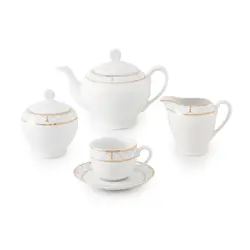 سرویس چینی زرین 6 نفره چای خوری رومانا (17 پارچه) - مدل جدید - تخفیف ویژه