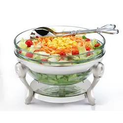 سوفله سالاد خوری تک استیل مدل نگین دار (استیل) - مدل جدید - تخفیف ویژه
