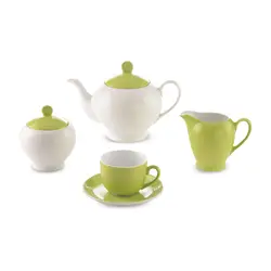 سرویس چینی زرین 6 نفره چای خوری پسته (17 پارچه) - مدل جدید - تخفیف ویژه