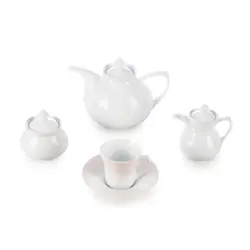 سرویس چینی زرین 6 نفره چای خوری مریدین صورتی (18 پارچه) - مدل جدید - تخفیف ویژه